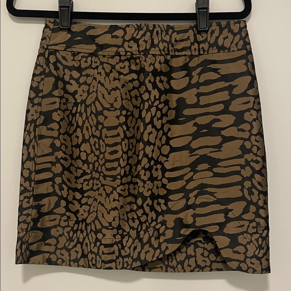 Ganni Brown and Black Patterned Mini Skirt